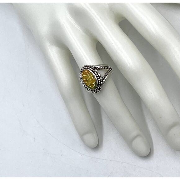 Carolyn Pollack Designer Vintage Relios Desert Scene Sterling 925 Ring Sz 7.5 - Picture 4 of 12